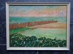 Zeeuws strandgezicht op board. 52 X 40 cm., Antiek en Kunst, Kunst | Schilderijen | Klassiek, Ophalen