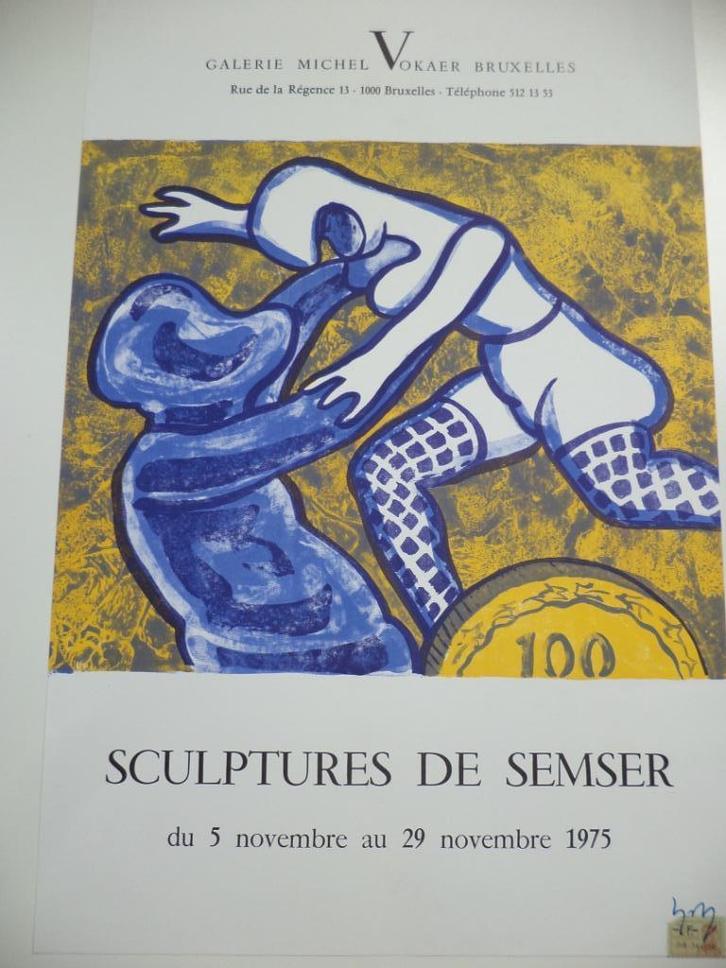 1975 seriegrafie affiche sculptures de Semser COBRA, Vokaer, Antiek en Kunst, Kunst | Litho's en Zeefdrukken, Ophalen of Verzenden