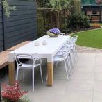 table (de jardin) BORRA aluminium avec pieds en chêne, Jardin & Terrasse, Rectangulaire, Envoi, Neuf, Aluminium
