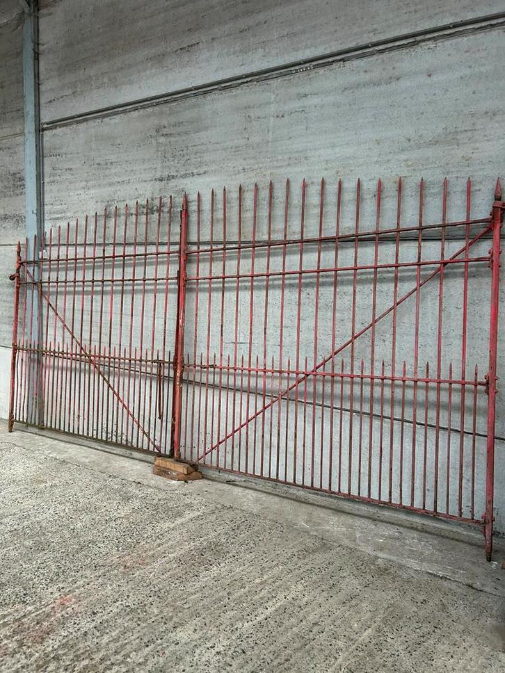 Antiek GROOT dubbel hekken of poort vol smeedijzeren 5m bree, Tuin en Terras, Tuinhekken en Hekwerk, Gebruikt, Tuinhek, IJzer