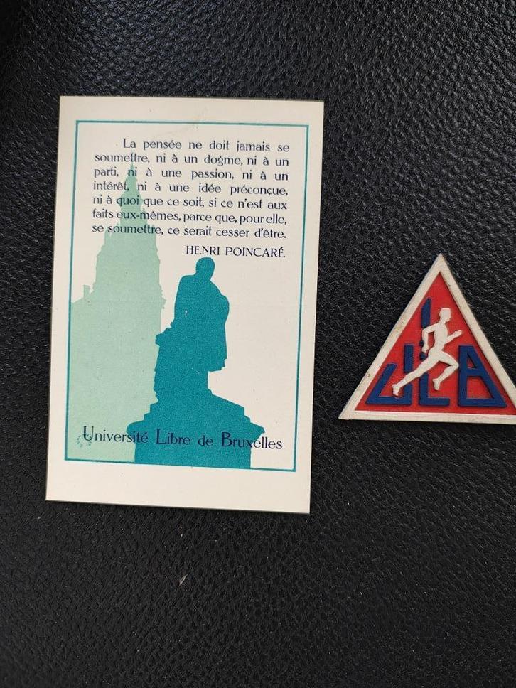 Écusson Université Libre Bruxelles Carte postale étudiant, Verzamelen, Merken en Reclamevoorwerpen, Gebruikt, Verzenden