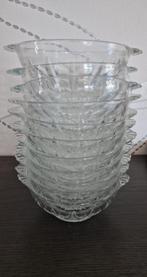 Set van 11 vintage Franse glazen schaaltjes, Ophalen of Verzenden