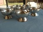 6 anciennes coupes, service à glace en inox, vintage, Enlèvement ou Envoi