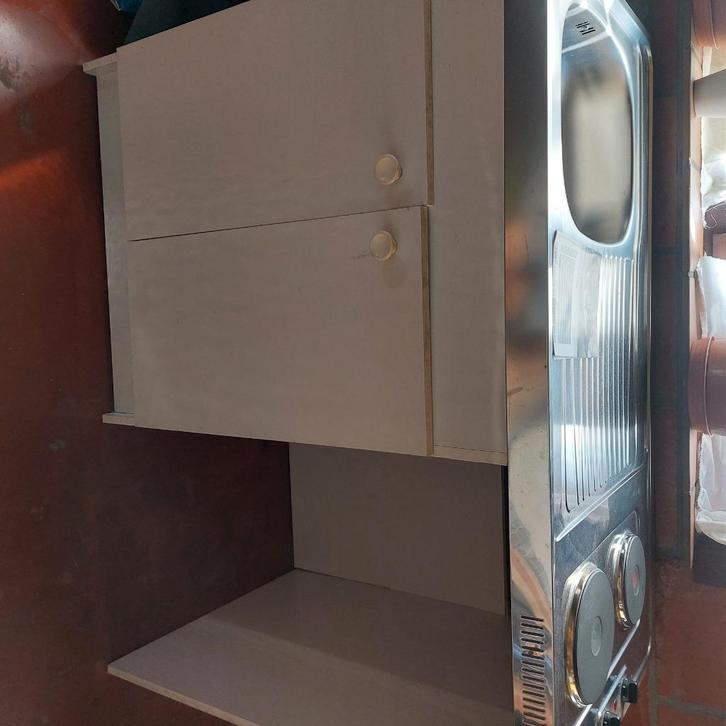 Kitchenette wit/inox, Huis en Inrichting, Keuken | Keukenelementen, Zo goed als nieuw, Minder dan 100 cm, 100 tot 150 cm, 50 tot 75 cm