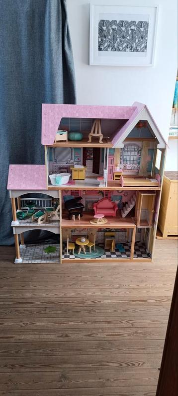 Maison de poupée en bois, Enlèvement, Comme neuf, Accessoires