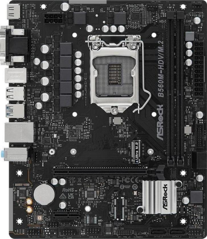 Asrock B560M-HDV/M.2 LGA1200, Computers en Software, Moederborden, Zo goed als nieuw, Intel, DDR4, Ophalen of Verzenden