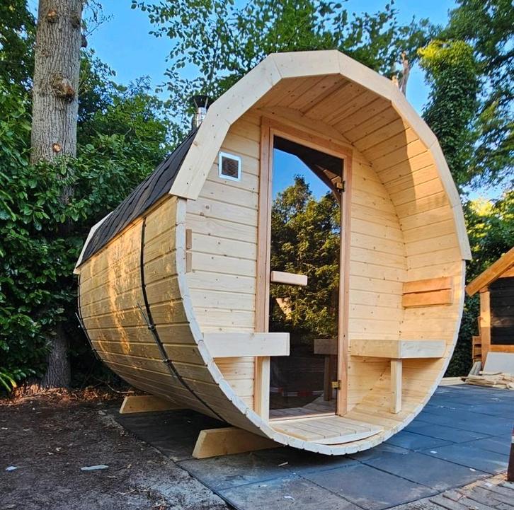 2,5M Barrel Sauna Gratis Levering en Plaatsing, Sport en Fitness, Sauna, Nieuw, Ophalen of Verzenden