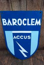 Pracht dubbelzijdig emaille bord Baroclem Accus., Enlèvement ou Envoi, Utilisé, Panneau publicitaire
