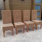 Rieten stoel met teaken onderstel, Huis en Inrichting, Stoelen, Ophalen, Bruin, Klassiek, Hout