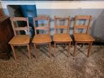 4 rustieke eikenhouten stoelen, Ophalen of Verzenden