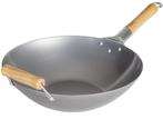 Voccelli Aziatische Wok Plaatstaal, 35cm (Zemst), Ophalen, Zo goed als nieuw, Wok