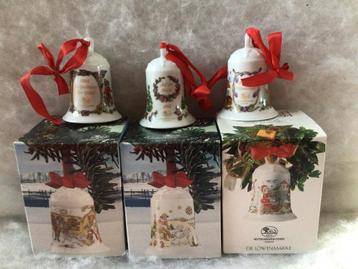 Vintage kerstklokjes Hutschenreuther 1992-1993-1994 beschikbaar voor biedingen