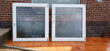 4 x PVC Ramen met dubbelglas 1,28m x 1,38m  beschikbaar voor biedingen