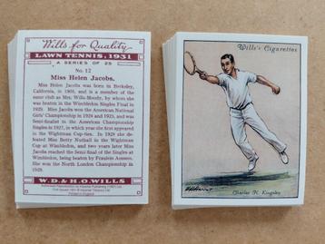 Lawn tennis 1931 complete set 25 chromos REPRINT 1997 beschikbaar voor biedingen