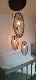 3 voudige hanglamp met ronde lampkappen, Huis en Inrichting, Lampen | Hanglampen, Ophalen, Zo goed als nieuw, Metaal, 50 tot 75 cm