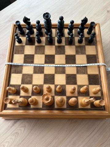 Superbe Grand Jeux d’Echec en bois plus Pions Régence, Enlèvement ou Envoi, Comme neuf