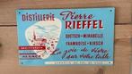 Vintage reclameplaat distillerie Pierre Rieffel, Enlèvement ou Envoi, Comme neuf, Panneau publicitaire