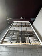 Cadre de lit blanc avec sommier à lattes + 4 grands tiroirs, Autres dimensions, Comme neuf, Enlèvement, 200 cm