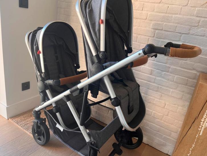 Pericles 1GO2 dubbele buggy, incl. draagmand Hauck, Kinderen en Baby's, Kinderwagens en Combinaties, Zo goed als nieuw, Kinderwagen