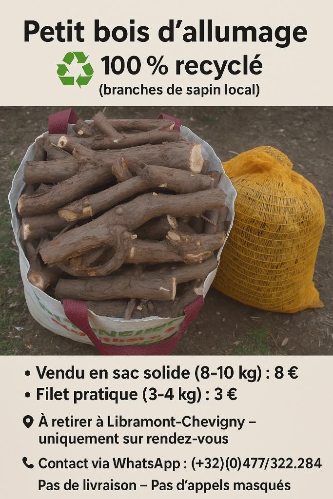 Petit Bois d'allumage Recyclé 100 % local, Tuin en Terras, Brandhout, Takken, Overige houtsoorten, 3 tot 6 m³, Ophalen