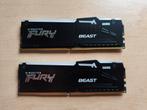 Kingston Fury Beast RGB 2x16, Computers en Software, RAM geheugen, 32 GB, Verzenden, Zo goed als nieuw, Desktop