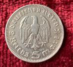 Zilveren Duitse 5 Mark 1936a, Postzegels en Munten, Ophalen of Verzenden, Duitsland, Losse munt, Zilver