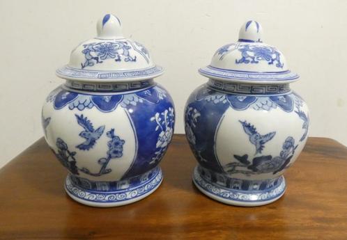 Chinees vaasje met deksel 2x [1595], Antiquités & Art, Antiquités | Porcelaine, Enlèvement ou Envoi