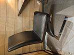 Zwarte leren stoelen, Huis en Inrichting, Stoelen, Ophalen, Zwart, Leer, Zo goed als nieuw