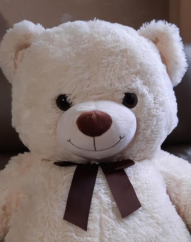 Crèmekleurige knuffelbeer /teddybeer Max & Sax, Kinderen en Baby's, Speelgoed | Knuffels en Pluche, Zo goed als nieuw, Beer, Ophalen