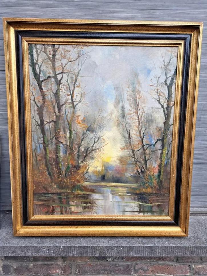 huile sur toile signe jean jacques foulon, Antiek en Kunst, Kunst | Schilderijen | Klassiek, Ophalen of Verzenden