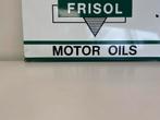 Enseigne publicitaire émaillée huile moteur FRISOL, Utilisé, Enlèvement ou Envoi, Panneau publicitaire