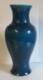vase art déco en céramique craquelée bleu Pol Chambost, Antiquités & Art, Envoi