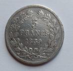 Frankrijk 5 francs 1839 B zilver, Timbres & Monnaies, Monnaies | Europe | Monnaies non-euro, Enlèvement ou Envoi, Monnaie en vrac