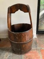Houten emmer, Huis en Inrichting, Emmers, Ophalen, Gebruikt, Hout, Met handgreep