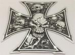 Iron Cross Skull metallic sticker #7, Verzenden, Nieuw