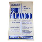 Poster Sport Filmavond - Kortrijk - 1957, Collections, Posters & Affiches, Enlèvement ou Envoi, Rectangulaire vertical, Utilisé
