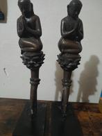 EEN PAAR BRONZEN FIGUREN VAN SARIPUTRA EN MAUDGALYAYANA, SHA, Antiek en Kunst, Kunst | Beelden en Houtsnijwerken, Ophalen
