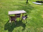 schoolbankje kinderen met 2 stoeltjes, Kinderen en Baby's, Gebruikt, Ophalen of Verzenden, Tafel(s) en Stoel(en)