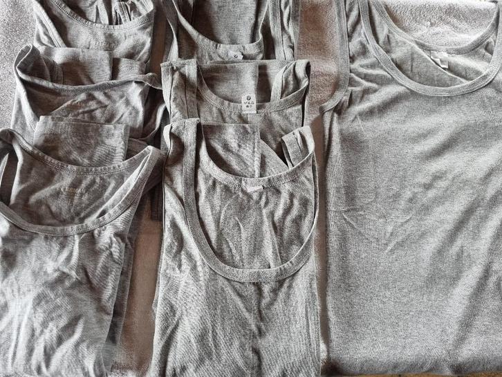 Lot van 6 grijze marcellekes maat Large, Kleding | Heren, Ondergoed, Hemd, Grijs, Ophalen of Verzenden