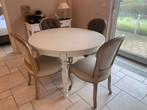 Landelijke ronde tafel met 4 stoelen, Huis en Inrichting, Ophalen, Gebruikt, 100 tot 150 cm, Rond