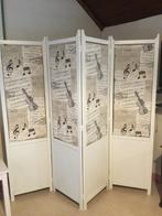 Zeer mooi vouwscherm met muzikale patronen, Huis en Inrichting, Ophalen, Zo goed als nieuw