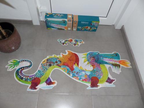 Djeco vloerpuzzel De Grote leeuw - 58 stuks, Kinderen en Baby's, Speelgoed | Kinderpuzzels, Zo goed als nieuw, 4 tot 6 jaar, Meer dan 50 stukjes