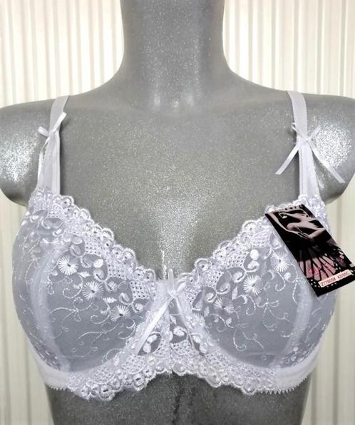 Fijne Romantische BH in Doorzichtige Kant - 65C tot 80C, Vêtements | Femmes, Sous-vêtements & Lingerie, Soutien-gorge, Blanc, Enlèvement ou Envoi