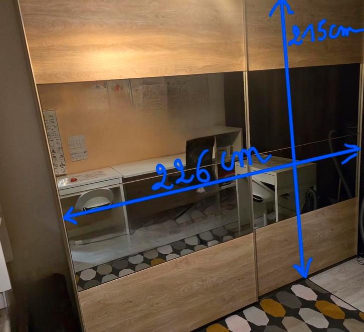 Garderobe met schuifdeur, Huis en Inrichting, Kasten | Kleerkasten, Gebruikt, Ophalen of Verzenden