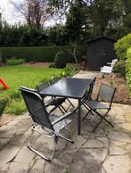 Table de jardin gris foncé avec pieds réglables, Jardin & Terrasse, Enlèvement, Utilisé, Aluminium