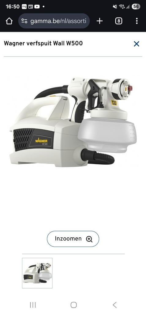 Wagner wall sprayer w500, Doe-het-zelf en Bouw, Schildersmaterialen, Ophalen