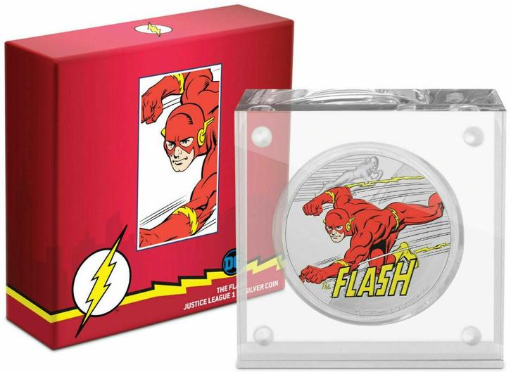 The Flash - Justice League 60th Anniversary - 1 Oz zilver, Postzegels en Munten, Munten | Oceanië, Losse munt, Zilver, Ophalen of Verzenden