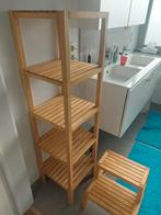 Ikea houten badkamerrekje met opstapje, Comme neuf, Enlèvement ou Envoi