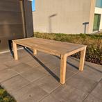 Mooie grote teaktafel, 240x110cm, Tuin en Terras, Tuintafels, Ophalen, Gebruikt, Rond