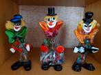 3 glazen muranostijl clowns, hoogte 23 cm, Antiek en Kunst, Ophalen